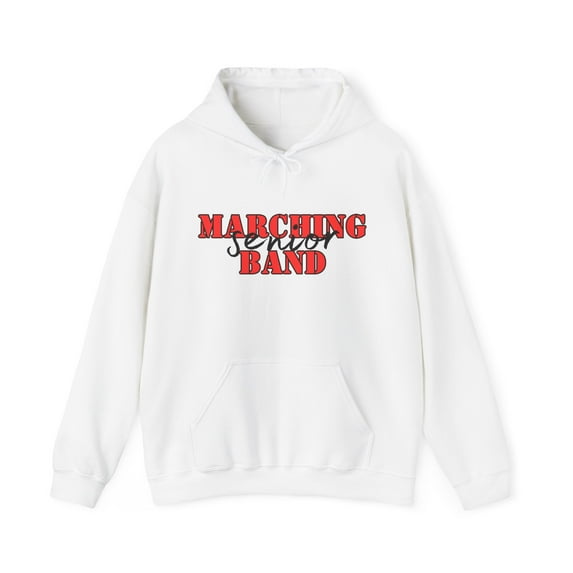 Marching Band Senior Red Black Marching Band High School Hooded Sweatshirt