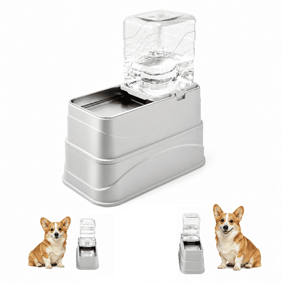 Marchul 4L Elevated Single Pet Feeder & Water Dispenser, Adjustable Gravity Set with Stainless Steel Bowls. Protects pets’ neck and joints, suitable for cats and dogs.