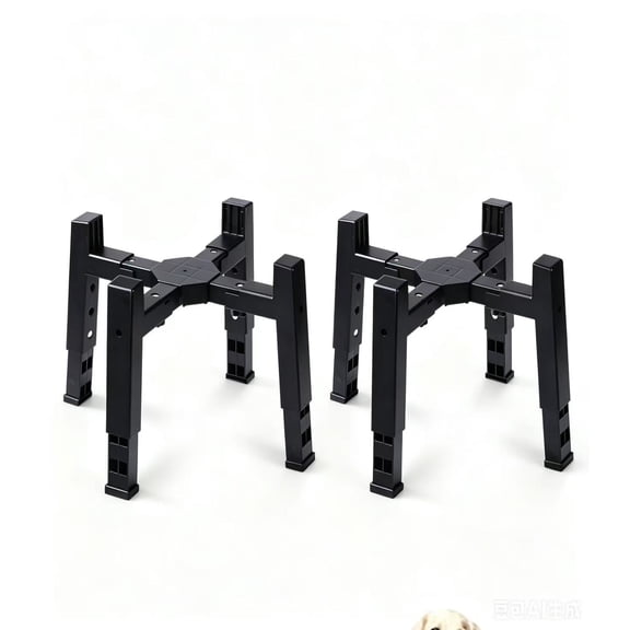 Marchul Adjustable Raised Dog Bowl Stand, Elevated Dog Bowls Stand Adjusts to 4 Height(2.36“, 9.06”, 10.63", 12.2") & Adjustable Width 8-12" for Small Medium Large Dogs, 2pcs (No Bowl Included)