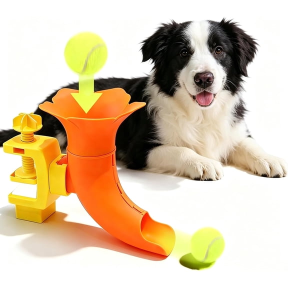 Marchul Dog Ball Launcher Toy, Adjustable Height Automatic Ball Thrower for Indoor/Outdoor Fetch Play, ,Interactive Fetch Toy Pets Training Toy for Small Medium Large Dogs, Easy Mount on Door/Post/Ta