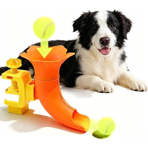Marchul Dog Ball Launcher Toy, Adjustable Height Automatic Ball Thrower for Indoor/Outdoor Fetch Play, ,Interactive Fetch Toy Pets Training Toy for Small Medium Large Dogs, Easy Mount on Door/Post/Ta