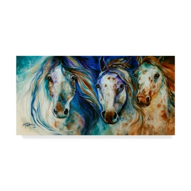 Marcia Baldwin '3 Wild Appaloosa Horses' Canvas Art