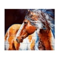 thumbnail image 1 of Marcia Baldwin 'Mohican Indian War Horse' Wood Slat Art 18x22, 1 of 5