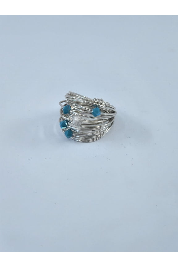 Marcia Wire Wrap Ring with Swarovski Crystals