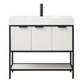 thumbnail image 1 of Marcilla 36" Single Sink Bath Vanity in White with One-Piece Composite Stone Top, 1 of 13