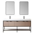 thumbnail image 1 of Marcilla 72" Double Composite Stone Sink Top Almond Coffee Bath Vanity w/ Mirror, 1 of 13