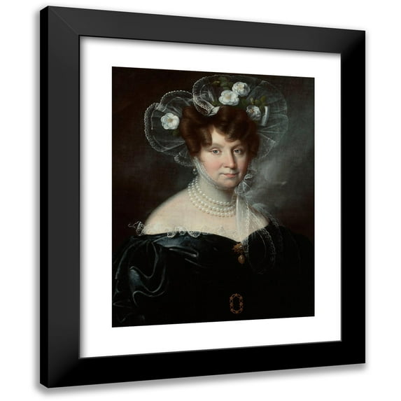 Marcin Jabłoński 19x24 Black Modern Framed Museum Art Print Titled - Portrait of Melania Sobańska (1832)
