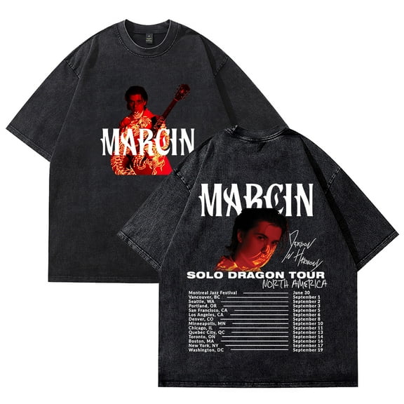 Marcin Patrzalek Solo Dragon Tour T-shirts Merch Unisex Vintage Cotton Wash Tees Short Sleeve O-neck Tops