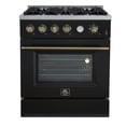 thumbnail image 1 of Marco 30-inch Gas Range Black & Antique Brass Design, 4 Burners 37,000 BTU, 4.32 cu.ft. Convection Oven, 1 of 5