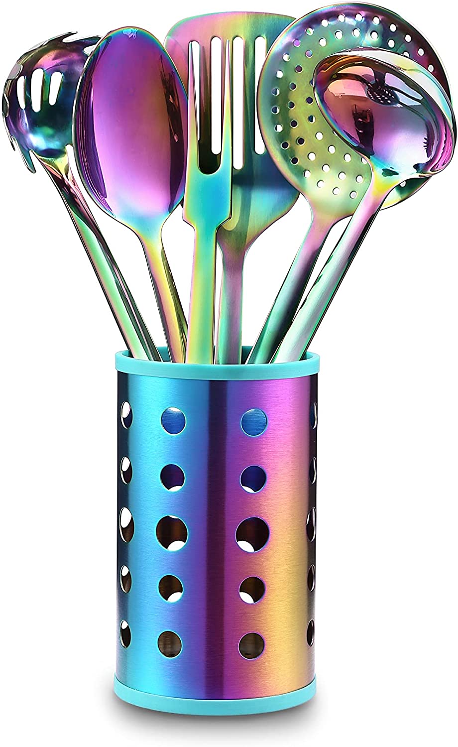 Mainstays Stainless Steel Rainbow Iridescent 4 Piece Kitchen Utensil Set - Walmart.com