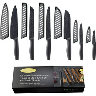Rosewill 18 Piece Stainless Steel Professional Cutlery Kitchen Knife Set  with Shears, Triple Riveted Handles, Full Tang Design, Wood Block, Built-in  Sharpener (RHKS-20001) 