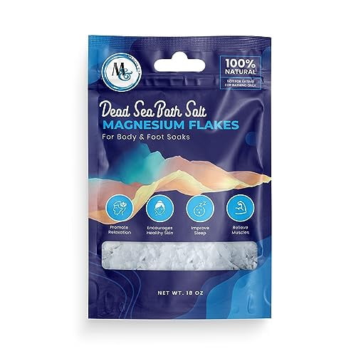 Marco Esra Dead Sea Magnesium Chloride Flakes 18oz Travel Bag Dead Sea Magnesium Chloride Flakes Bath, Spa, Shower More Minerals Then Epsom-Pure and Natural Bath Salt for Foot Soak