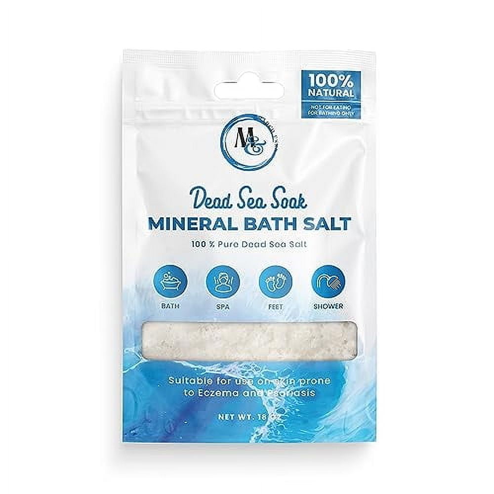 Marco Esra Dead Sea Salt 18oz Travel Bag Dead Sea Mineral Salt for Bath, Spa, Shower More Minerals Then Epsom-Pure and Natural Bath Salt for Foot Soak, Inflammation, Fine Salt Mined from Dead Sea