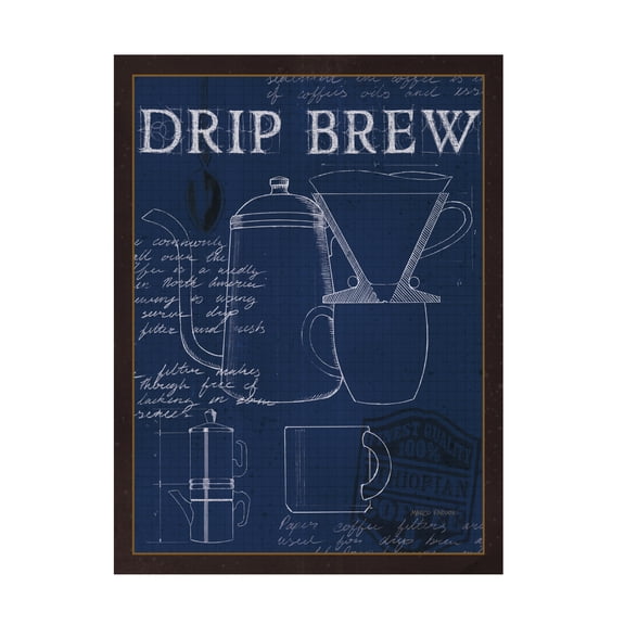 Marco Fabiano 'Coffee Blueprint III Indigo' Canvas Art