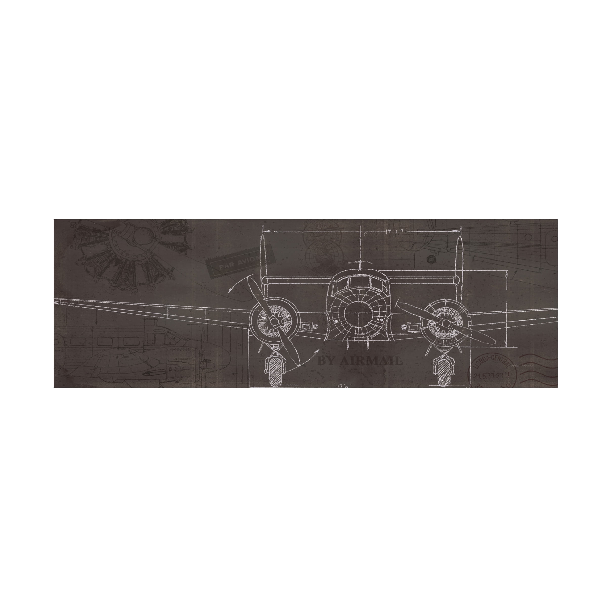 Marco Fabiano 'Plane Blueprint IV' Canvas Art