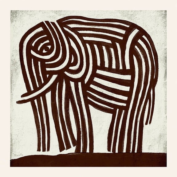 Marco Marella - Elephant Print Wall Art, Modern Wall Decor For Living Room Bedroom, 12x18 UNFRAMED