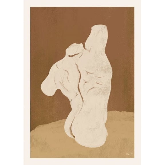 Marco Marella - Male Torso Print Wall Art, Modern Wall Decor For Living Room Bedroom, 24x36 UNFRAMED