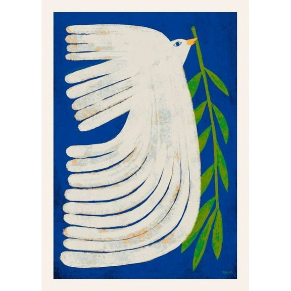 Marco Marella - Peace Dove Print Wall Art, Modern Wall Decor For Living Room Bedroom, 8x12 UNFRAMED
