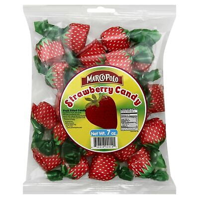 Marco Polo Hard Strawberry Candy 7 oz (Pack of 24)