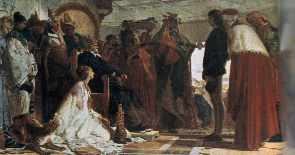 Marco Polo In The Court Of The Great Kublai Khan Canvas Art - (24 x 18)