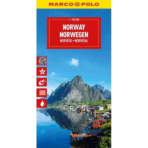 Marco Polo Maps Marco Polo Norway Travel Map: Folded Road Map with Index and Top Sights, (Paperback)