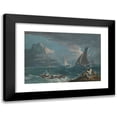 thumbnail image 1 of Marco Ricci 14x11 Black Modern Framed Museum Art Print Titled - Fishing Boats in a Storm (About 1715), 1 of 5