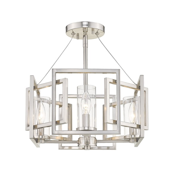 Golden Lighting Marco 4-light Semi-Flush Mount in Pewter