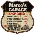 thumbnail image 1 of Marco's Garage Shop Rates Sign Gift 8x12 Metal Sign 211110019366, 1 of 1