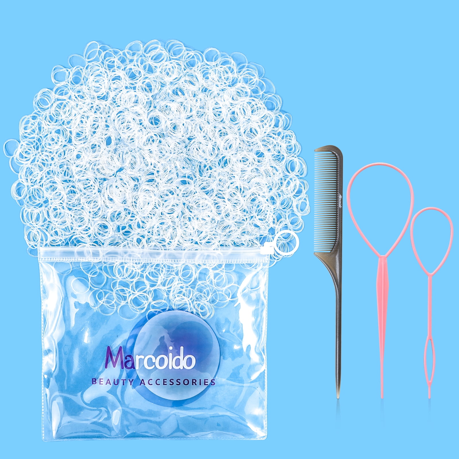 Goody Ouchless Multi Size Clear Polyband Hair Elastics - 250 Pcs.