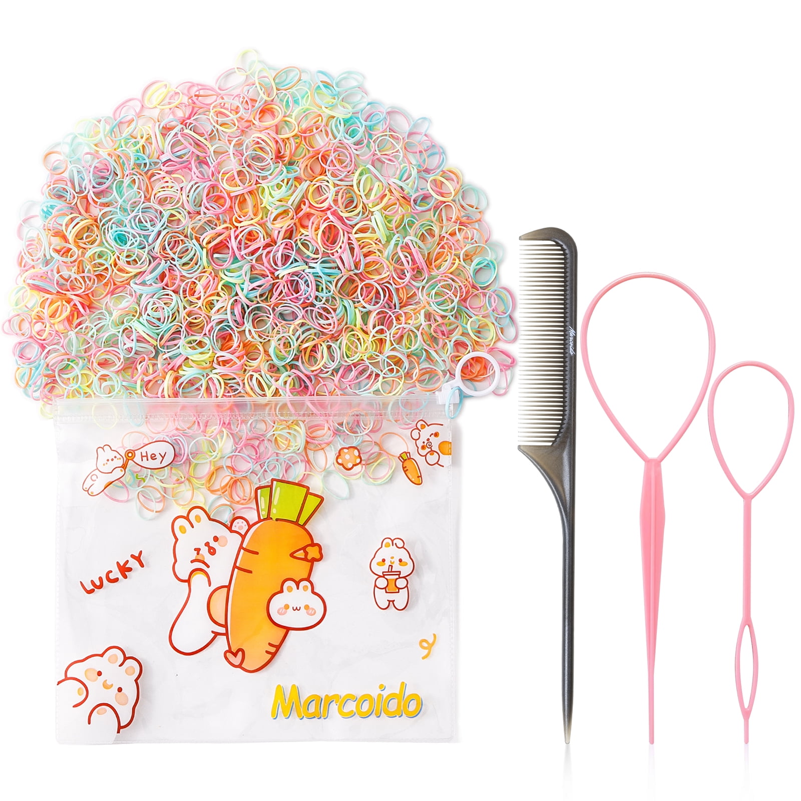 Marcoido Color Tiny Hair Rubber Bands, 1500pcs Multi Color Small
