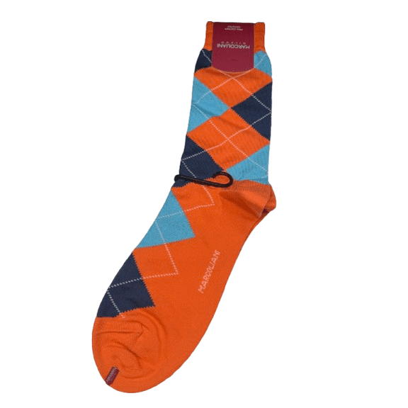 Marcoliani Milano Italian High Quality Pima Cotton Argyle Mid Calf Socks