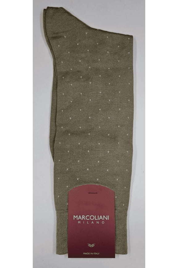 Marcoliani Milano Pima Cotton Lisle Pin Socks - Khaki - One Size - NWT