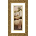 thumbnail image 1 of Marcon, Michael 11x24 Gold Ornate Wood Framed with Double Matting Museum Art Print Titled - Tropical Gardens I, 1 of 4