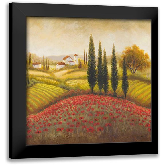 Marcon, Michael 12x12 Black Modern Framed Museum Art Print Titled - Flourishing Vineyard Square II