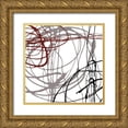 thumbnail image 1 of Marcon, Michael 12x12 Gold Ornate Wood Framed with Double Matting Museum Art Print Titled - Swirl Velocity I, 1 of 4