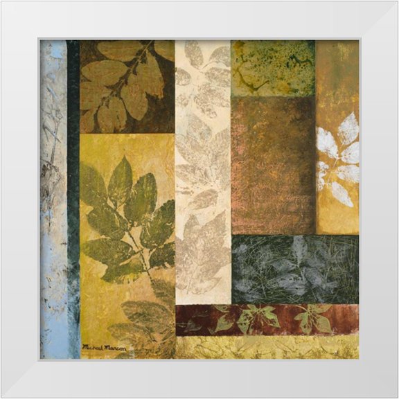 Marcon, Michael 12x12 White Modern Wood Framed Museum Art Print Titled - August Leaves I