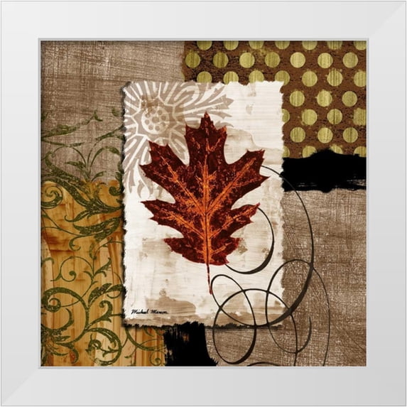 Marcon, Michael 12x12 White Modern Wood Framed Museum Art Print Titled - Contemporary Leaf I