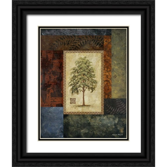 Marcon, Michael 12x14 Black Ornate Wood Framed with Double Matting Museum Art Print Titled - Eucalyptus Tree I