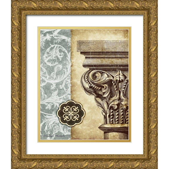 Marcon, Michael 12x14 Gold Ornate Wood Framed with Double Matting Museum Art Print Titled - Romanesque I