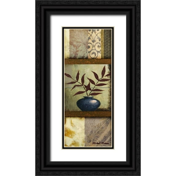 Marcon, Michael 12x24 Black Ornate Wood Framed with Double Matting Museum Art Print Titled - Vase Ornament II