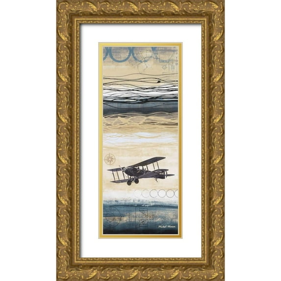 Marcon, Michael 12x24 Gold Ornate Wood Framed with Double Matting Museum Art Print Titled - Through the Wind II