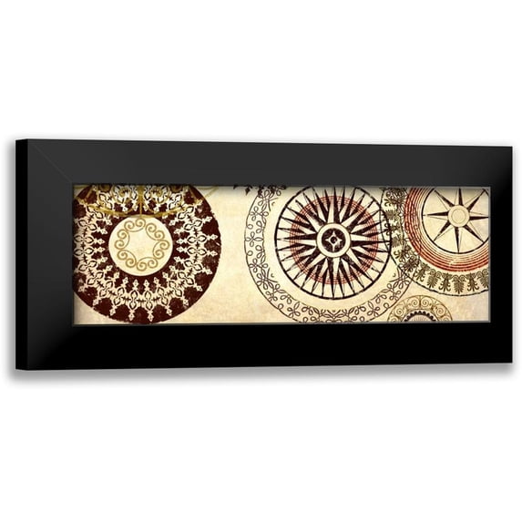 Marcon, Michael 14x7 Black Modern Framed Museum Art Print Titled - Textile Panel II