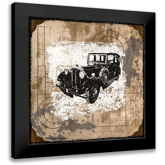 Marcon, Michael 15x15 Black Modern Framed Museum Art Print Titled - Vintage Ride I