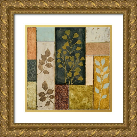 Marcon, Michael 15x15 Gold Ornate Wood Framed with Double Matting Museum Art Print Titled - Natural Elements I