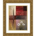 thumbnail image 1 of Marcon, Michael 15x18 Gold Ornate Wood Framed with Double Matting Museum Art Print Titled - Flowers and Abstract Study II, 1 of 4