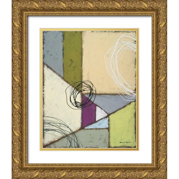 Marcon, Michael 15x18 Gold Ornate Wood Framed with Double Matting Museum Art Print Titled - Lemon Lime Play II