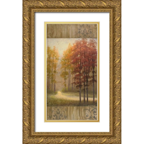 Marcon, Michael 15x24 Gold Ornate Wood Framed with Double Matting Museum Art Print Titled - October Trees I