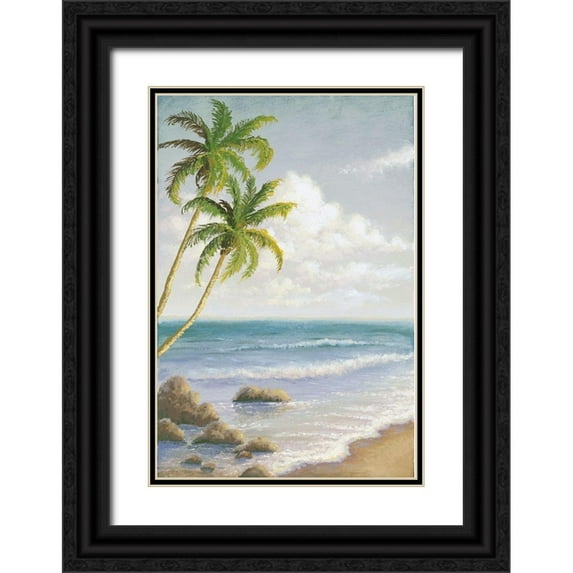 Marcon, Michael 17x24 Black Ornate Wood Framed with Double Matting Museum Art Print Titled - Atlantic Seaside I