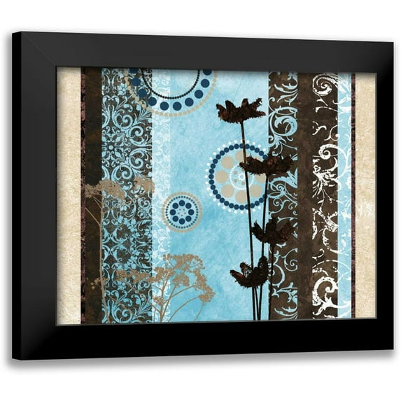 Marcon, Michael 18x15 Black Modern Framed Museum Art Print Titled - Blue Santorini Garden II