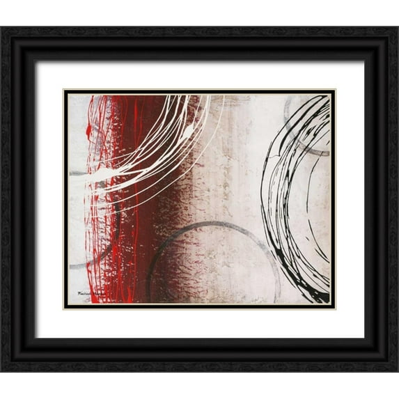 Marcon, Michael 18x15 Black Ornate Wood Framed with Double Matting Museum Art Print Titled - Tricolored Gestures II